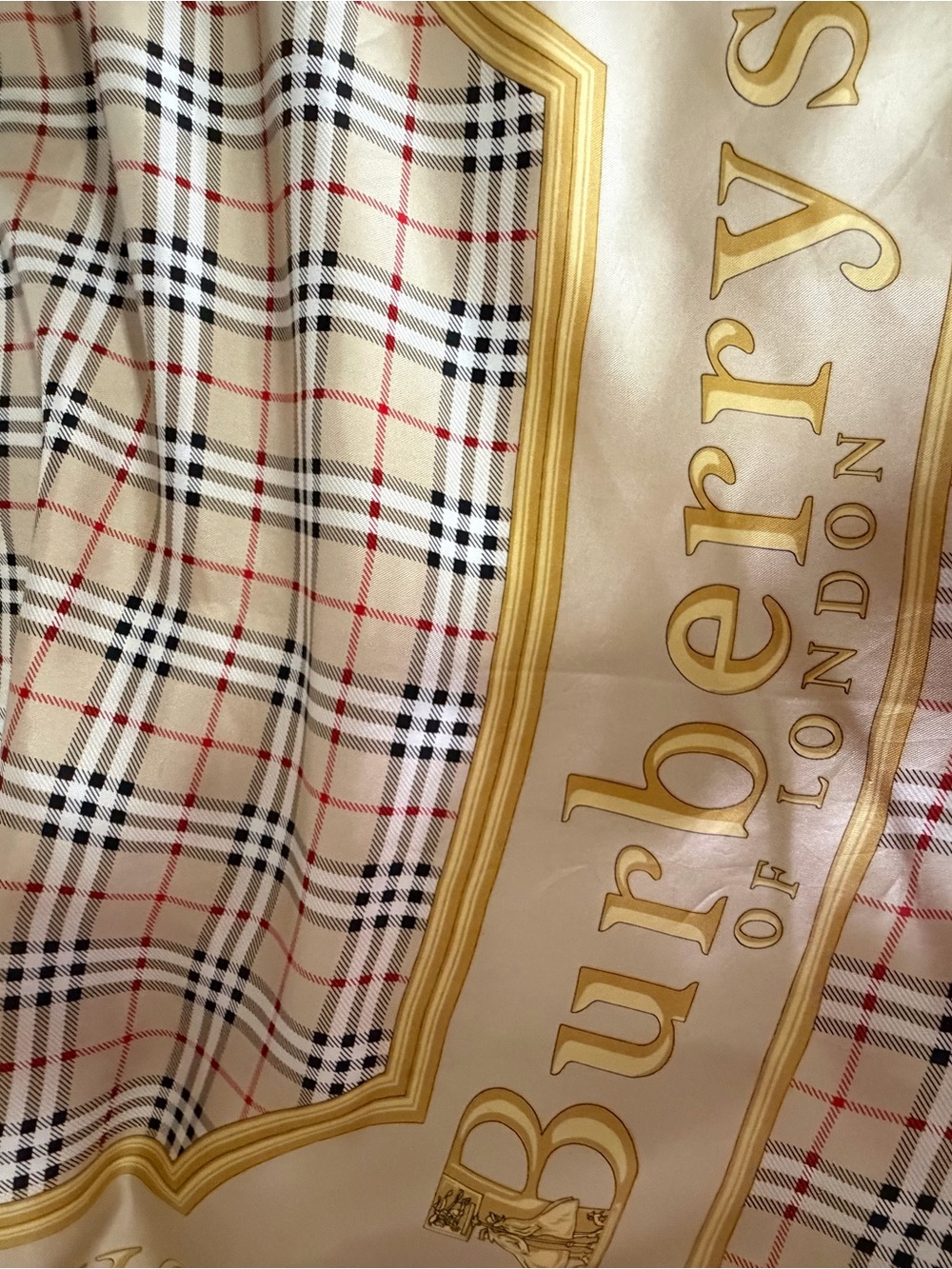 Burberrys Beige Nova Check Silk Scarf - Picture 8 of 14